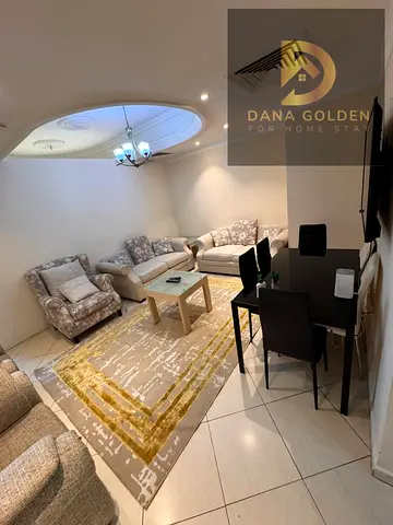 Two bedrooms, a living room, and two bathrooms, fully furnished with internet, for monthly rent in Sharjah/Al Qasba.
