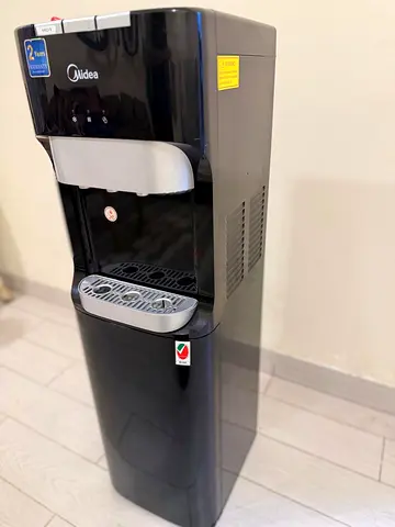 Black Midea Water Dispenser - Floor Standing, Hot  Cold Bottom Load