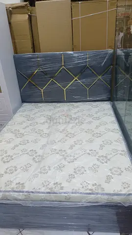 Queen size upholstered bed frame with mattress BRAND NEW