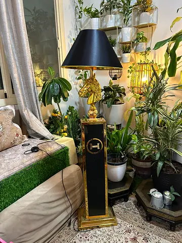 Hermes-inspired custom build metal floor lamp (leather needs to be refurbished)