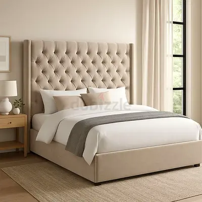 Luxury Upholstered Fabric Bed Set For Sale. Modern Design Fabric Bed Frame With Mattress