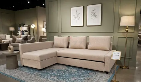 Hidden Storage Sofa Bed Spacious hidden storage compartment with smooth hydraulic lift. Perfect for