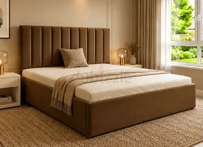 New fabric wooden King size 180x200 Bed with Madical Matress Available