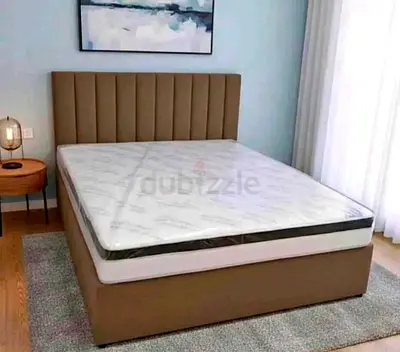 Modern Upholstered Bed with Mattress