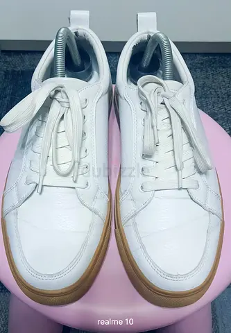 White Leather Sneakers with Gum Sole