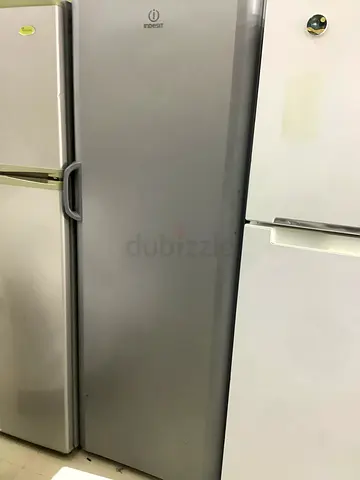 Used Indesit Tall Refrigerator - Grey, Good Working Condition