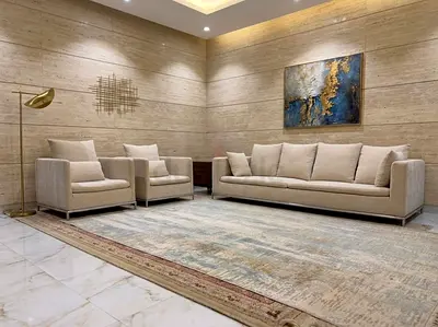 BB Italia Light Beige 3-Seater Sofa with Two Matching Armchairs