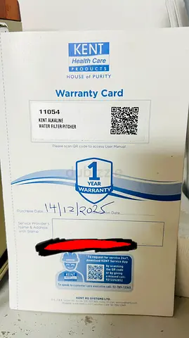 KENT Alkaline Water Filter (Warranty Card Included) - 1 Year Warranty