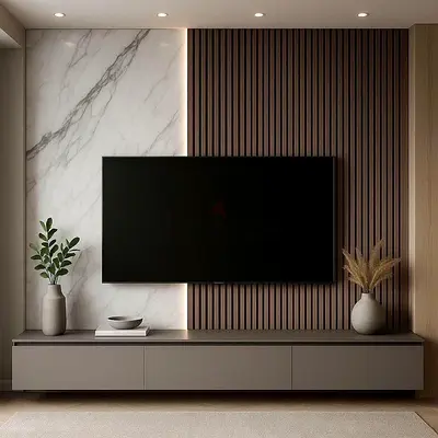 Modern LED Smart TV with Entertainment System