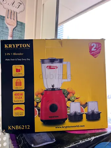 Krypton 3-in-1 Blender Mixer Grinder (KB6212) - Red, Brand New in Box
