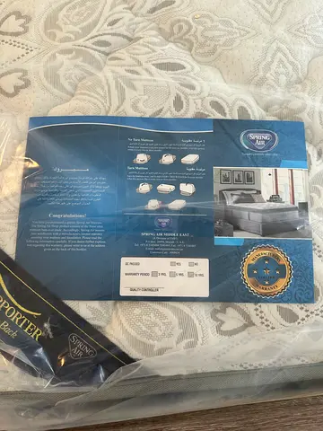 Brand New Home centre King size Bed with unused mattress and 2 bed side tables.