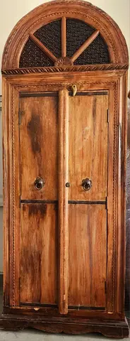 Antique Indian Solid Wood Corner Cabinet