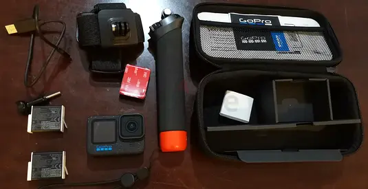 GoPro HERO 12 Action Camera Bundle with Case, Two Batteries and Floating Handle