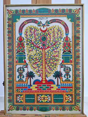 Framed Traditional Tree of Life Tapestry/Print - Vintage Decorative Art - 45 years old
