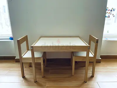 For Sale: Kids Wooden Table  Two Chairs Set (Montessori Style)