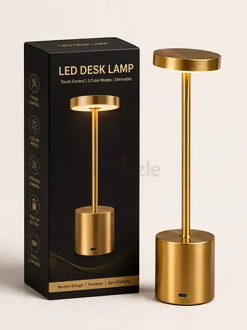 Modern LED Gold Cordless Desk Lamp