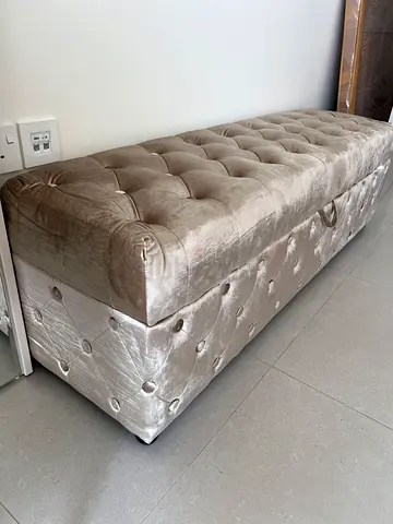 Tufted Velvet Storage Bench Ottoman