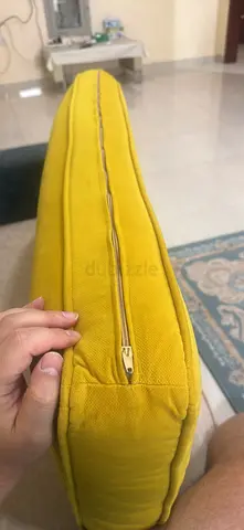 Yellow removable sofa cushion cover with zipper (single)