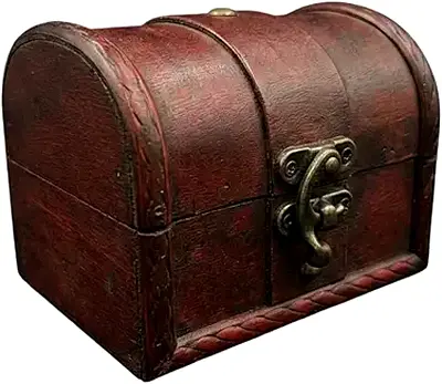 Vintage-Style Wooden Treasure Box -14L x 12W x 12H centimeters