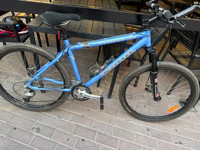 Used blue adult mountain bike - BTwin all-terrain tyres, working condition