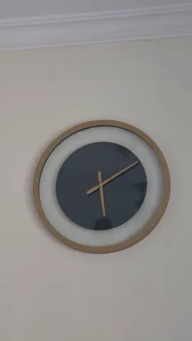 Modern Wall Clock - Gold Frame, Working Condition