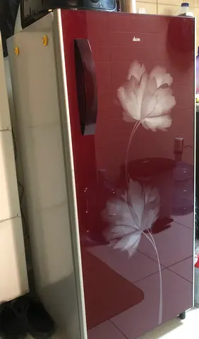 Single door fridge - Ikon 180L with floral glass finish, good condition