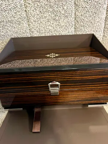 Genuine Patek Philippe Wooden Watch Presentation Box with Original Outer Sleeve