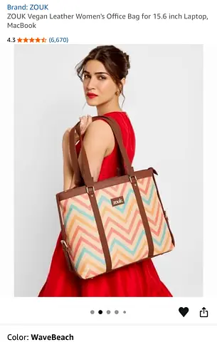 ZOUK WaveBeach Vegan Leather Womens Office Bag for 15.6 Laptop
