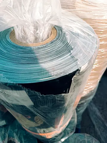 Large roll of printed vinyl/label material - unused