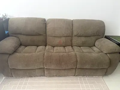 3-Seater Plush Recliner Sofa - Comfortable, Good Condition