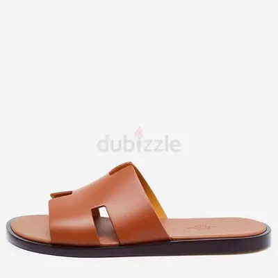 Hermes Brown Leather Izmir Sandals Size 41