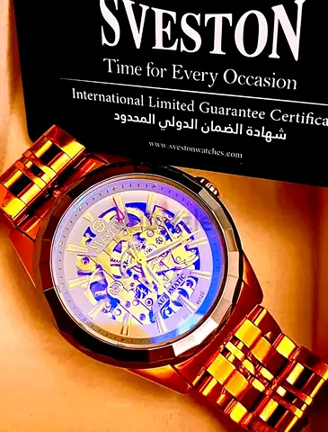 Gold Automatic Skeleton Sveston watch
