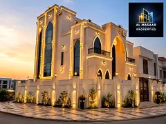 New corner villa with a full stone facade and central air conditioning in a prestigious residential 