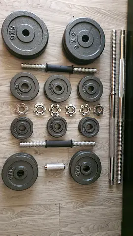 Adjustable Dumbell set with Spinlock Bars and Plates (Home Gym ) with Carry Case ( 50kgs)
