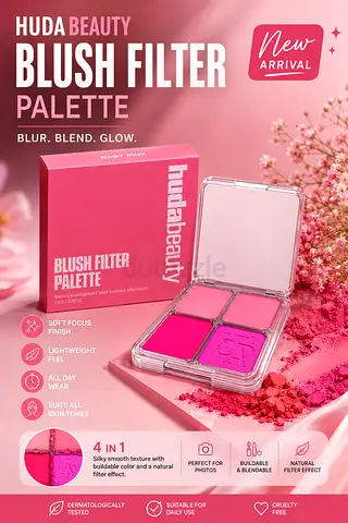 Huda Beauty Blush Filter Palette Baby Pink