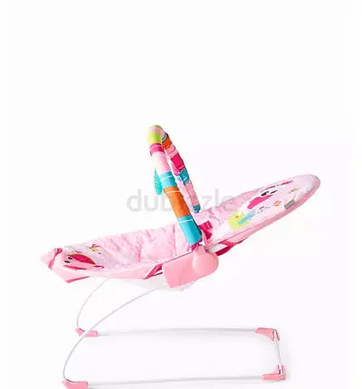 Pink Baby Bouncer / Rocker with Toy Bar - Lightly Used