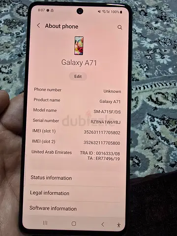 Samsung Galaxy A71 - Good Working Condition
