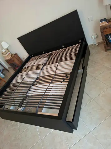 IKEA MALM Queen Size Bed + 2 Storage Drawers + Mattress