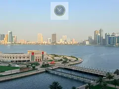Family Annual Rental Two Bedroom Apartment in Al Majaz 3 with Sea View Two Balconies Free Parking an