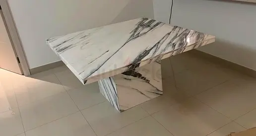 White Marble Coffee Table with  added protective layer