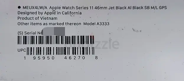 Apple Watch Series 11 (46mm) Jet Black AI GPS - Boxed