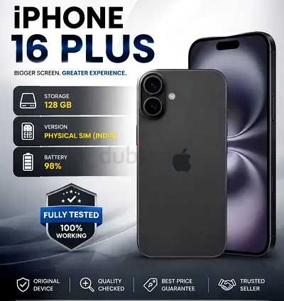 iPhone 16 Plus 128GB - Fully Tested, 98% Battery