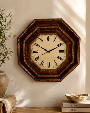 Large 30 inch Vintage-Style Wall Clock with Roman Numerals