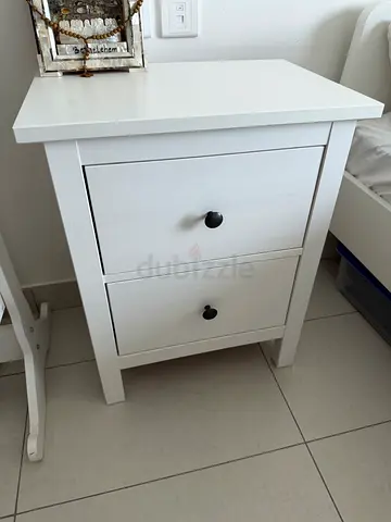 2 Bed Night Side Table Drawer White