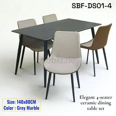 Brand new Top marble dinning Table with 4 Chairs Available