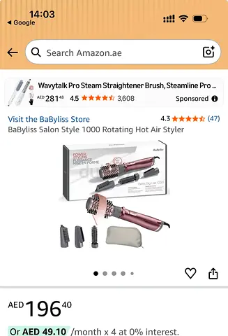BaByliss Salon Style 1000 Rotating Hot Air Styler - used