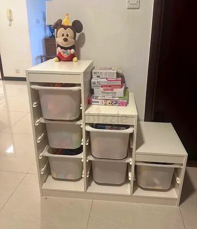 Toy storage drawer unit - 6 drawers, white