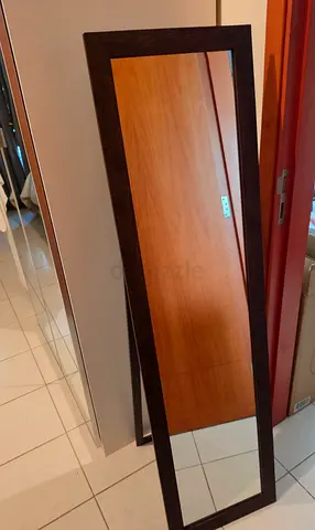 Full-length Wooden Framed Floor Mirror - Dark Brown