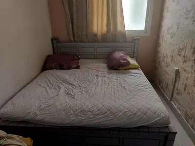 king size bed /Gray -Drawer Bedside Table