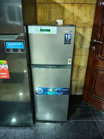 2-Door Refrigerator - Silver, Good Working Condition